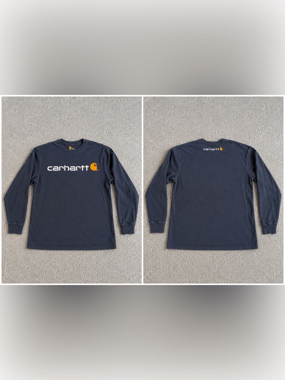 Carhartt Long Sleeve Original Fit Shirt Size Medium Navy Blue